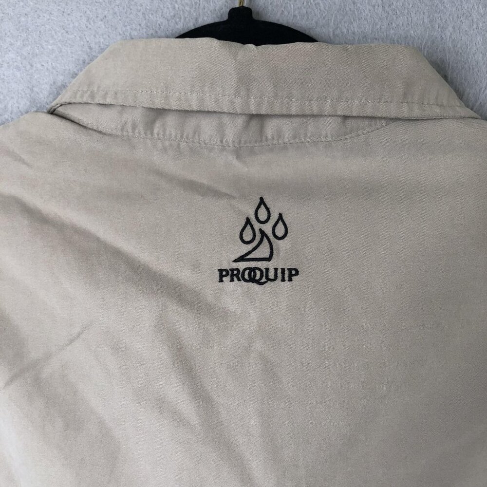 ProQuip Golf Windshirt Mens Large Khaki Windshield Quarter Zip Jacket Pullover - Picture 13 of 16